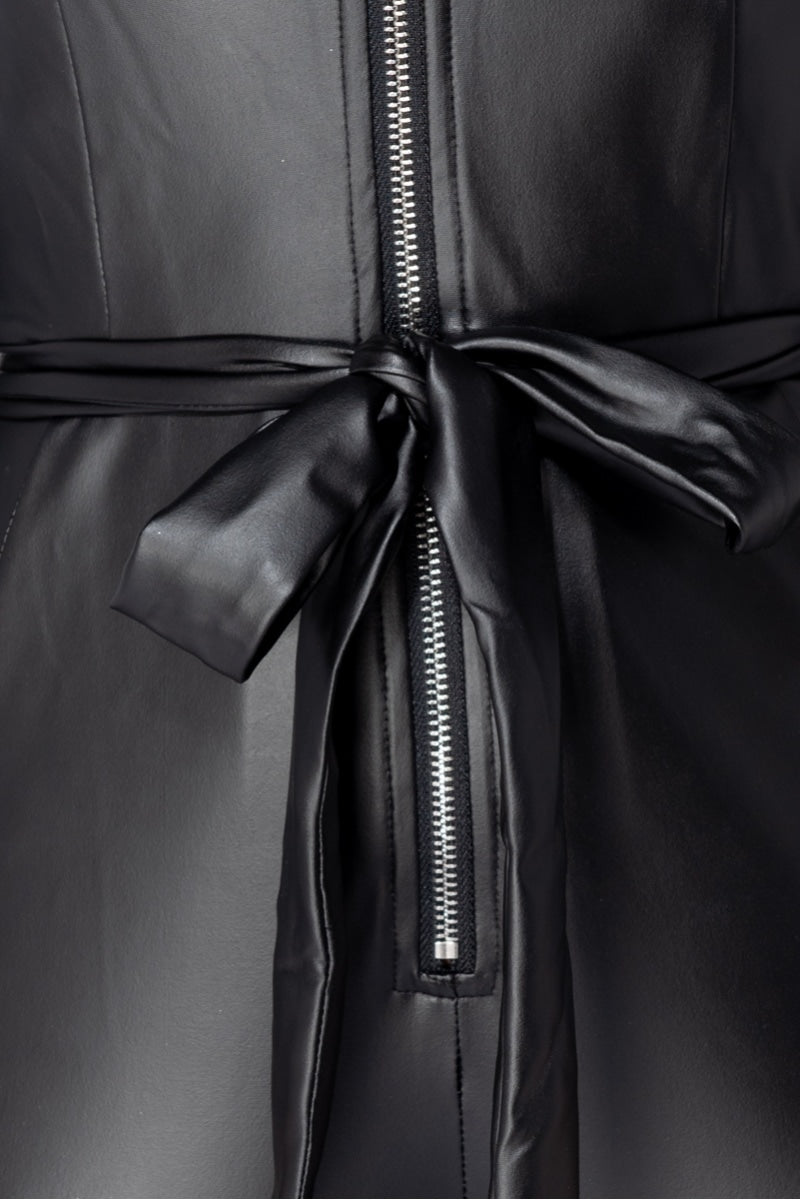 Black Faux Leather Jumpsuit 4EVER STUNNING